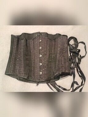 Scarlett's Corset Black Floral Silk Size 28